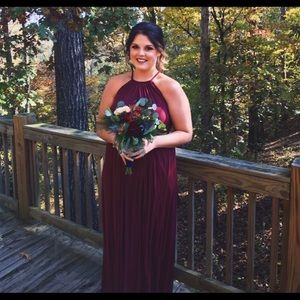 High neck, long dress